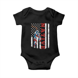 Native American Feathers Vintage USA Flag Baby Onesie Proud Indigenous People TS11 Black Print Your Wear