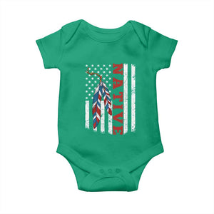 Native American Feathers Vintage USA Flag Baby Onesie Proud Indigenous People TS11 Irish Green Print Your Wear