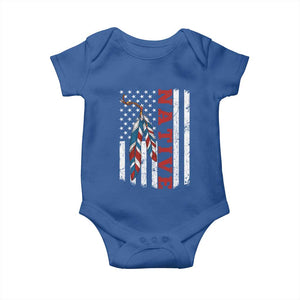 Native American Feathers Vintage USA Flag Baby Onesie Proud Indigenous People TS11 Royal Blue Print Your Wear