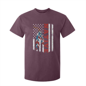 Native American Feathers Vintage USA Flag T Shirt For Kid Proud Indigenous People TS11 Maroon Print Your Wear