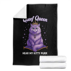 Funny Queef Queen Cat Throw Blanket Hear My Kitty Purr Inappropriate Dirty Adult Humor TS11 Black Print Your Wear