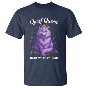 Funny Queef Queen Cat T Shirt Hear My Kitty Purr Inappropriate Dirty Adult Humor TS11 Navy Print Your Wear