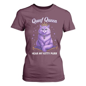Funny Queef Queen Cat T Shirt For Women Hear My Kitty Purr Inappropriate Dirty Adult Humor TS11 Maroon Print Your Wear