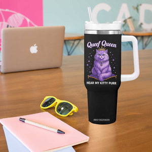 Funny Queef Queen Cat Tumbler With Handle Hear My Kitty Purr Inappropriate Dirty Adult Humor TS11 Print Your Wear