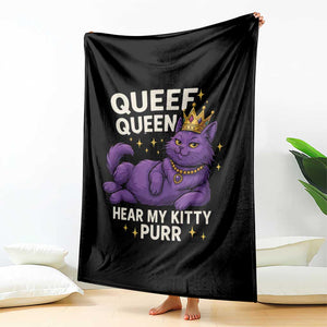Funny Queef Queen Cat Throw Blanket Hear My Kitty Purr Inappropriate Dirty Adult Humor Jokes TS11 Print Your Wear