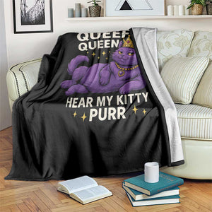 Funny Queef Queen Cat Throw Blanket Hear My Kitty Purr Inappropriate Dirty Adult Humor Jokes TS11 Print Your Wear