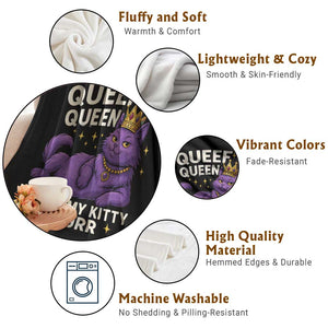Funny Queef Queen Cat Throw Blanket Hear My Kitty Purr Inappropriate Dirty Adult Humor Jokes TS11 Print Your Wear