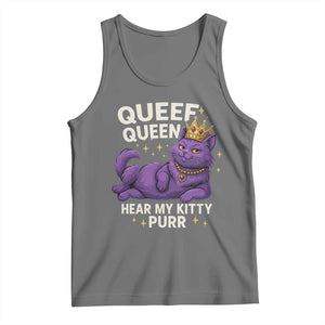 Funny Queef Queen Cat Tank Top Hear My Kitty Purr Inappropriate Dirty Adult Humor Jokes TS11 Black Heather Print Your Wear