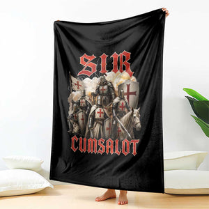 Sir Cumsalot Funny Offensive Knight Meme Bootleg Graphic Throw Blanket