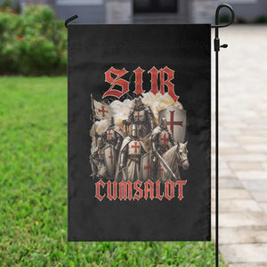 Sir Cumsalot Funny Offensive Knight Meme Bootleg Graphic Garden Flag