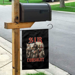 Sir Cumsalot Funny Offensive Knight Meme Bootleg Graphic Garden Flag