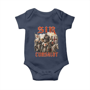 Sir Cumsalot Funny Offensive Knight Meme Bootleg Graphic Baby Onesie