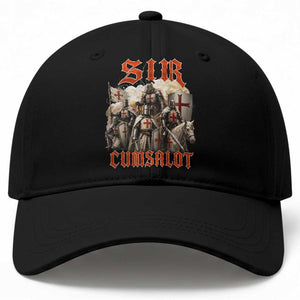 Sir Cumsalot Funny Offensive Knight Meme Bootleg Graphic Baseball Cap