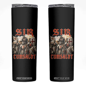 Sir Cumsalot Funny Offensive Knight Meme Bootleg Graphic Skinny Tumbler