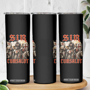 Sir Cumsalot Funny Offensive Knight Meme Bootleg Graphic Skinny Tumbler