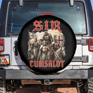 Sir Cumsalot Funny Offensive Knight Meme Bootleg Graphic Spare Tire Cover