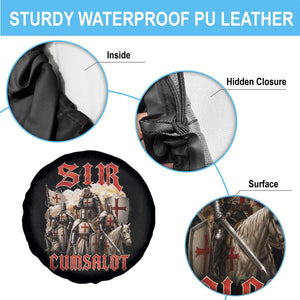 Sir Cumsalot Funny Offensive Knight Meme Bootleg Graphic Spare Tire Cover