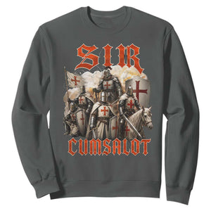 Sir Cumsalot Funny Offensive Knight Meme Bootleg Graphic Sweatshirt