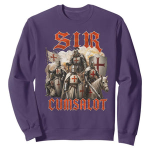 Sir Cumsalot Funny Offensive Knight Meme Bootleg Graphic Sweatshirt