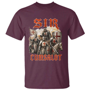 Sir Cumsalot Funny Offensive Knight Meme Bootleg Graphic T Shirt