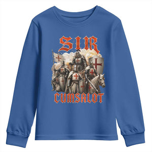 Sir Cumsalot Funny Offensive Knight Meme Bootleg Graphic Youth Sweatshirt