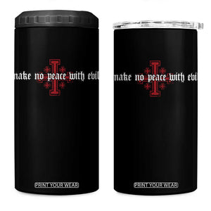 Make No Peace with Evil Knight Templar Jerusalem Crusade Cross 4 in 1 Can Cooler Tumbler
