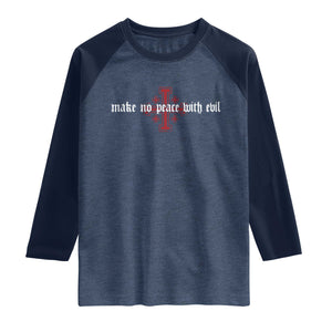 Make No Peace with Evil Knight Templar Jerusalem Crusade Cross Raglan Shirt