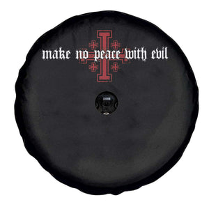 Make No Peace with Evil Knight Templar Jerusalem Crusade Cross Spare Tire Cover
