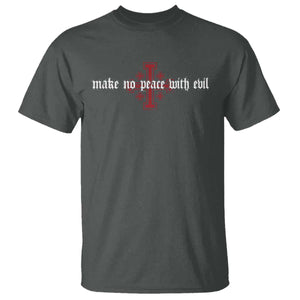 Make No Peace with Evil Knight Templar Jerusalem Crusade Cross T Shirt
