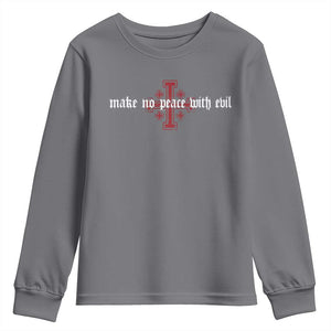 Make No Peace with Evil Knight Templar Jerusalem Crusade Cross Youth Sweatshirt