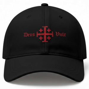 Deus Vult Catholic Knight Templar Crusader Cross Baseball Cap