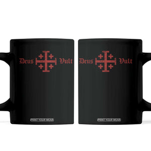 Deus Vult Catholic Knight Templar Crusader Cross Coffee Mug