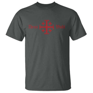 Deus Vult Catholic Knight Templar Crusader Cross T Shirt
