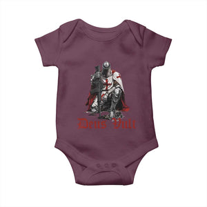 Deus Vult Knights Templar Gun Lover Baby Onesie Crusader Cross Soldier of Christ