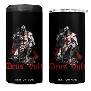Deus Vult Knights Templar Gun Lover 4 in 1 Can Cooler Tumbler Crusader Cross Soldier of Christ