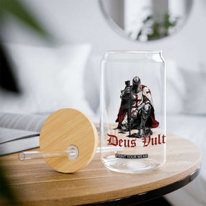 Deus Vult Knights Templar Gun Lover Glass Can Crusader Cross Soldier of Christ