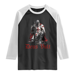 Deus Vult Knights Templar Gun Lover Raglan Shirt Crusader Cross Soldier of Christ