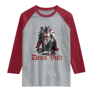 Deus Vult Knights Templar Gun Lover Raglan Shirt Crusader Cross Soldier of Christ