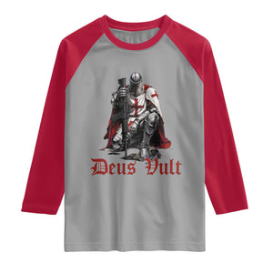 Deus Vult Knights Templar Gun Lover Raglan Shirt Crusader Cross Soldier of Christ