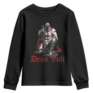 Deus Vult Knights Templar Gun Lover Youth Sweatshirt Crusader Cross Soldier of Christ