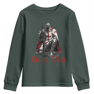 Deus Vult Knights Templar Gun Lover Youth Sweatshirt Crusader Cross Soldier of Christ