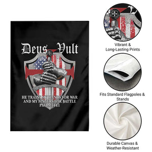 Deus Vult Knights Templar Garden Flag He Trains My Hands For War And My Fingers For Battle