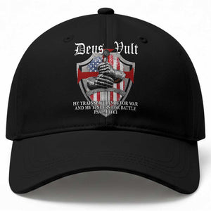 Deus Vult Knights Templar Baseball Cap He Trains My Hands For War And My Fingers For Battle