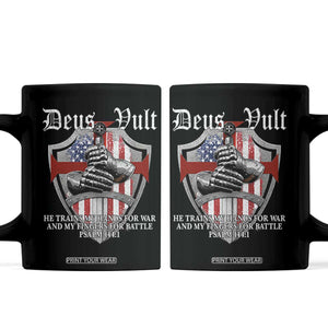 Deus Vult Knights Templar Coffee Mug He Trains My Hands For War And My Fingers For Battle