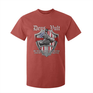 Deus Vult Knights Templar T Shirt For Kid He Trains My Hands For War And My Fingers For Battle