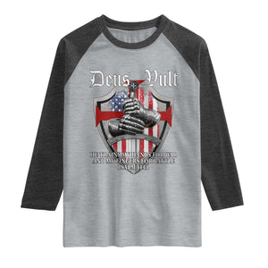 Deus Vult Knights Templar Raglan Shirt He Trains My Hands For War And My Fingers For Battle