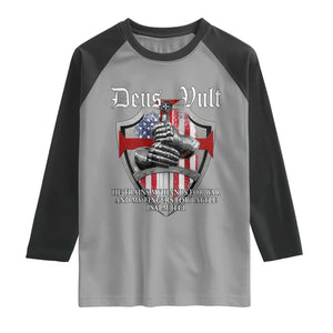 Deus Vult Knights Templar Raglan Shirt He Trains My Hands For War And My Fingers For Battle