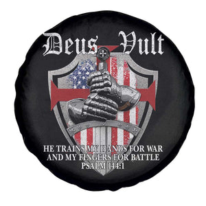 Deus Vult Knights Templar Spare Tire Cover He Trains My Hands For War And My Fingers For Battle