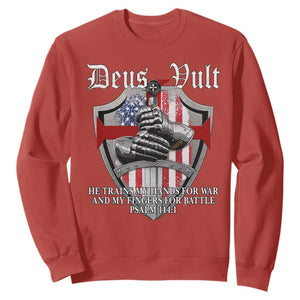 Deus Vult Knights Templar Sweatshirt He Trains My Hands For War And My Fingers For Battle