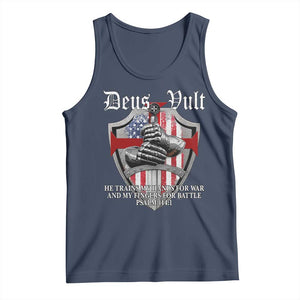 Deus Vult Knights Templar Tank Top He Trains My Hands For War And My Fingers For Battle